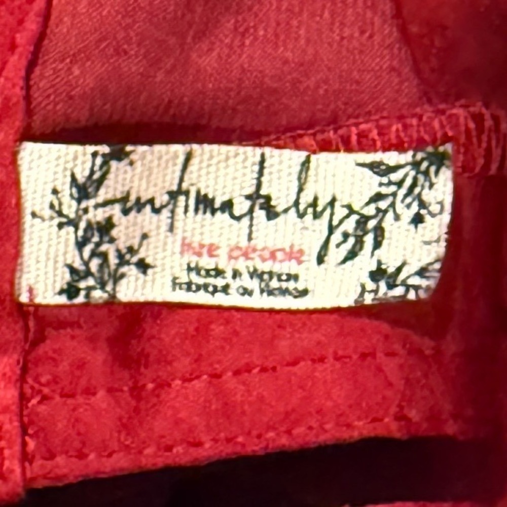 Intimately Free People‎ Deep V-Neck Satin Camisole Top Red Large - Picture 4 of 15